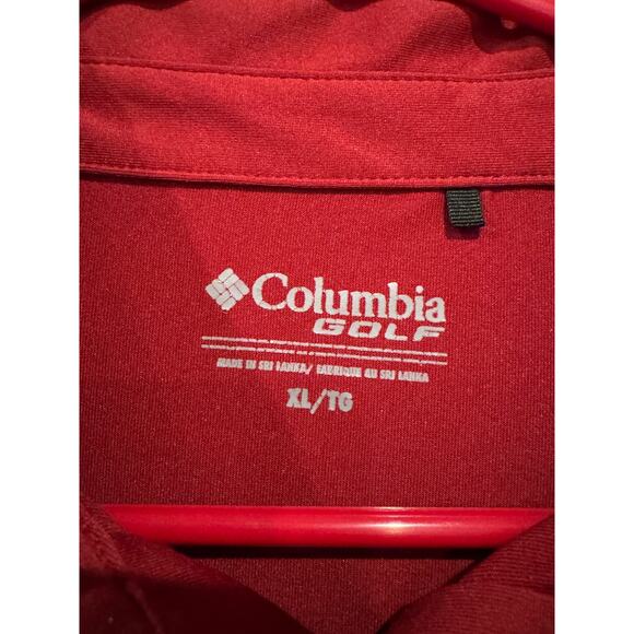 Columbia Men's Size XL Golf Short Sleeve Polo T-shirt Vibrant Red - Picture 3 of 4